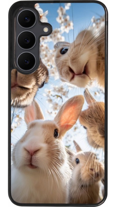 Coque Samsung Galaxy S25 FE - Silicone rigide noir Easter 2026 Rabbits