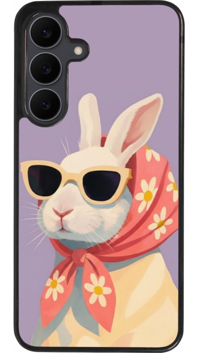 Coque Samsung Galaxy S25 FE - Silicone rigide noir Easter 2026 Rabbit with scarf