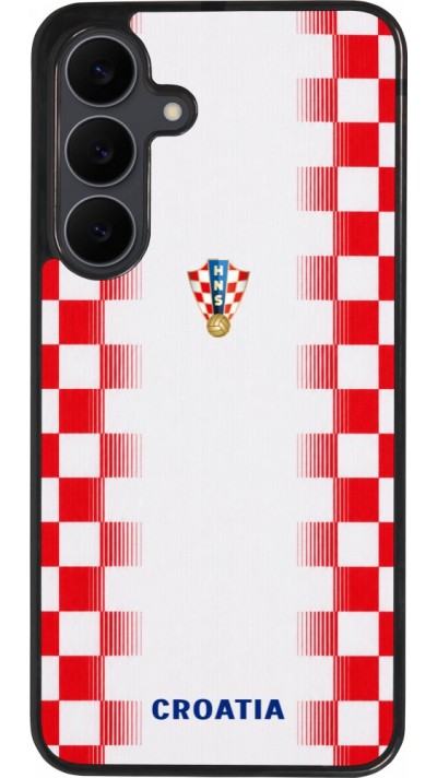 Samsung Galaxy S25 FE Case Hülle - Silikon schwarz Kroatien 2026 personalisierbares Fussballtrikot