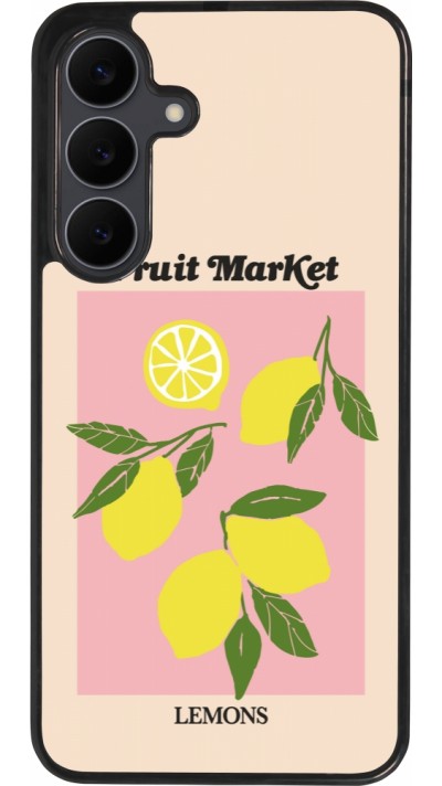 Coque Samsung Galaxy S25 FE - Silicone rigide noir Fruit market lemons 2026