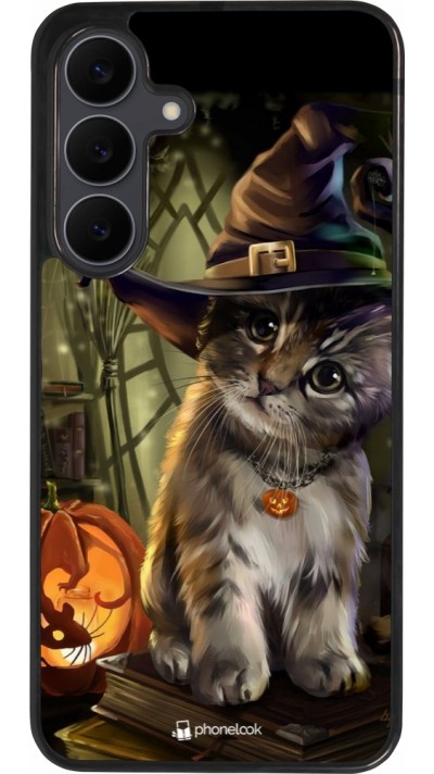 Samsung Galaxy S25 FE Case Hülle - Silikon schwarz Halloween 21 Witch cat
