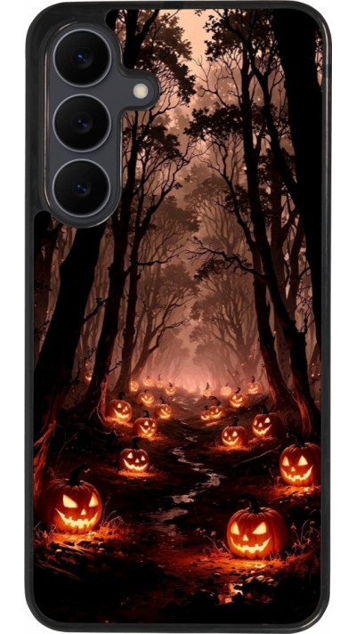Samsung Galaxy S25 FE Case Hülle - Silikon schwarz Halloween 2025 Road of Terrifying Pumpkins