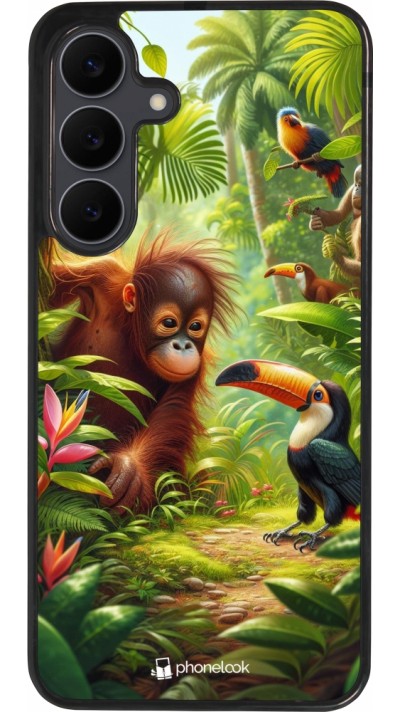 Samsung Galaxy S25 FE Case Hülle - Silikon schwarz Tropischer Dschungel Tayrona