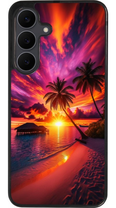 Samsung Galaxy S25 FE Case Hülle - Silikon schwarz Malediven Abenddämmerung Glückseligkeit