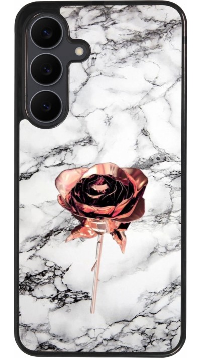 Samsung Galaxy S25 FE Case Hülle - Silikon schwarz Marble Rose Gold