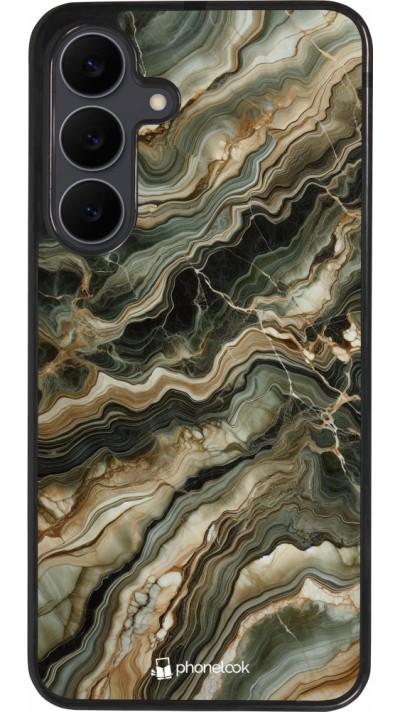 Samsung Galaxy S25 FE Case Hülle - Silikon schwarz Oliv Marmor