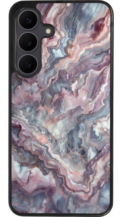 Samsung Galaxy S25 FE Case Hülle - Silikon schwarz Violetter silberner Marmor