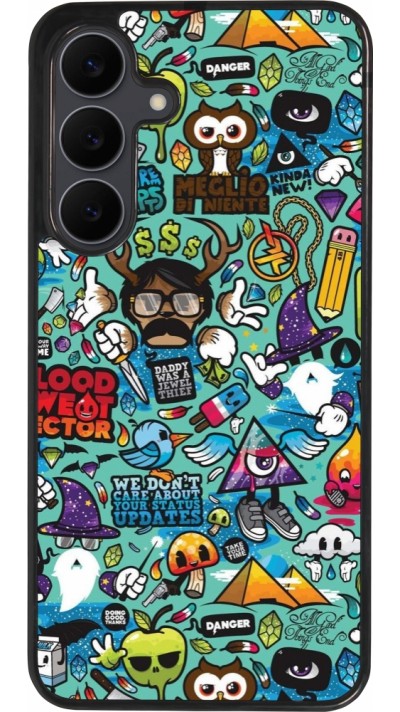 Samsung Galaxy S25 FE Case Hülle - Silikon schwarz Mixed Cartoons Turquoise