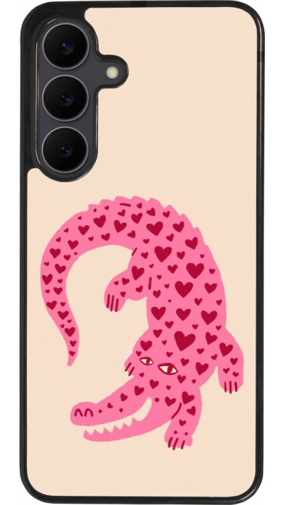 Coque Samsung Galaxy S25 FE - Silicone rigide noir Pink crocodile 2026