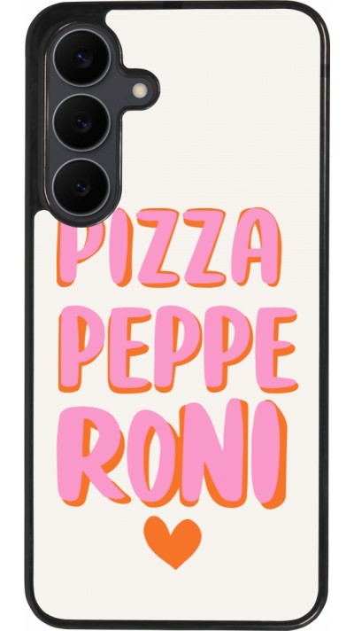 Coque Samsung Galaxy S25 FE - Silicone rigide noir Pizza pepperoni 2026