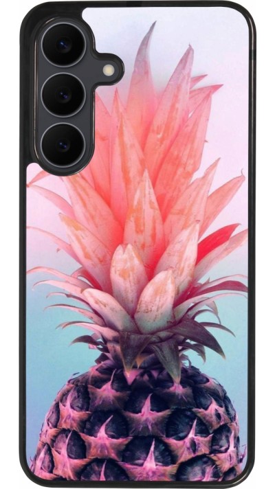 Samsung Galaxy S25 FE Case Hülle - Silikon schwarz Purple Pink Pineapple