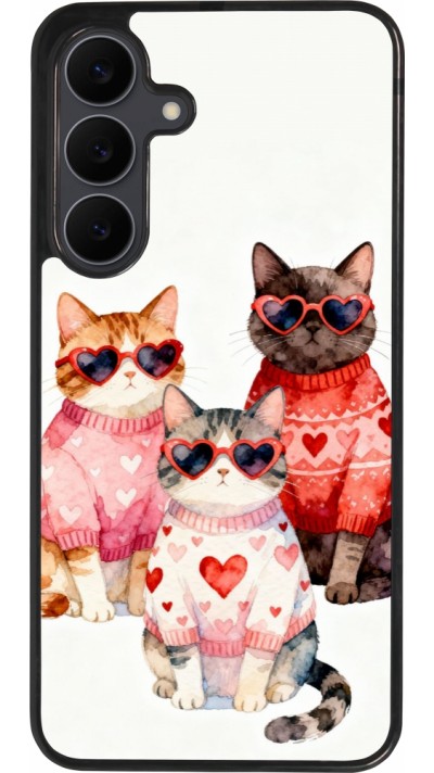 Samsung Galaxy S25 FE Case Hülle - Silikon schwarz Saint Valentines Day 26 Cat Love