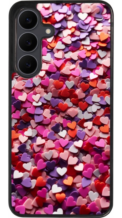 Samsung Galaxy S25 FE Case Hülle - Silikon schwarz Valentin 2025 Konfetti
