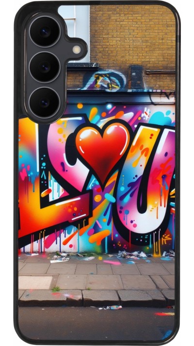 Samsung Galaxy S25 FE Case Hülle - Silikon schwarz Valentin 2025 Liebe U Tag