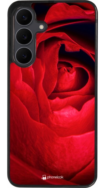 Samsung Galaxy S25 FE Case Hülle - Silikon schwarz Valentine 2022 Rose