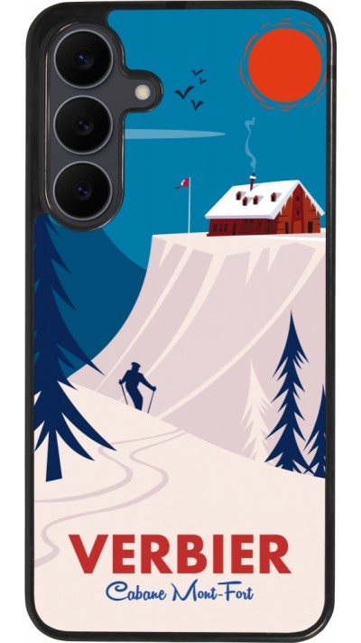 Samsung Galaxy S25 FE Case Hülle - Silikon schwarz Verbier Cabane Mont-Fort