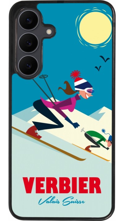 Samsung Galaxy S25 FE Case Hülle - Silikon schwarz Verbier Ski Downhill