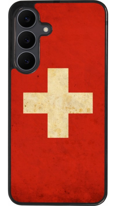 Samsung Galaxy S25 FE Case Hülle - Silikon schwarz Vintage Flag SWISS