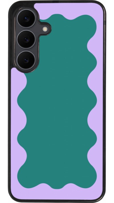 Samsung Galaxy S25 FE Case Hülle - Silikon schwarz Wavy Rectangle Green Purple