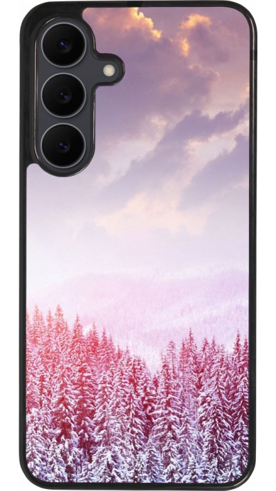 Samsung Galaxy S25 FE Case Hülle - Silikon schwarz Winter 22 Pink Forest