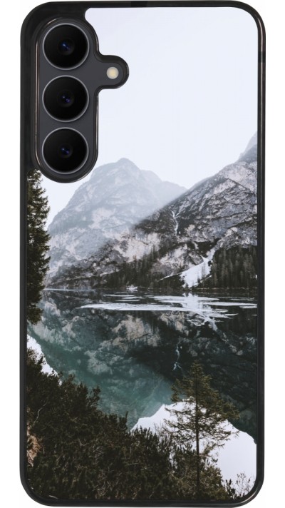 Samsung Galaxy S25 FE Case Hülle - Silikon schwarz Winter 22 snowy mountain and lake