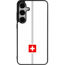Samsung Galaxy S25+ Case Hülle - Silikon schwarz Kanton CH weiss