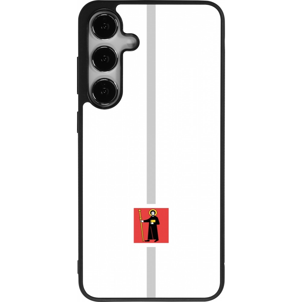 Coque Samsung Galaxy S25+ - Silicone rigide noir Canton GL blanc