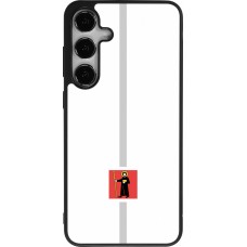 Coque Samsung Galaxy S25+ - Silicone rigide noir Canton GL blanc