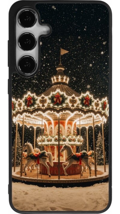 Coque Samsung Galaxy S25+ - Silicone rigide noir Christmas 25 Carousel