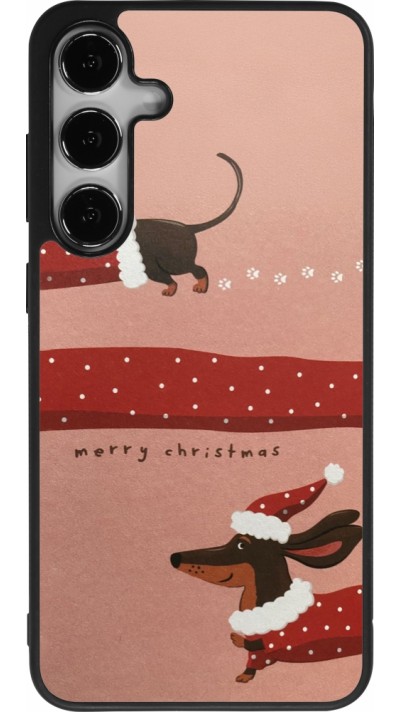 Coque Samsung Galaxy S25+ - Silicone rigide noir Christmas 25 Teckel Merry Xmas