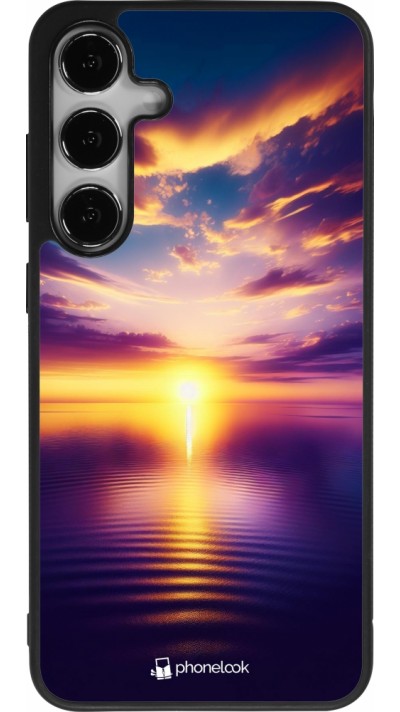 Samsung Galaxy S25+ Case Hülle - Silikon schwarz Sonnenuntergang gelb violett