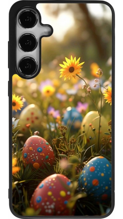 Samsung Galaxy S25+ Case Hülle - Silikon schwarz Easter 2026 Decorated eggs