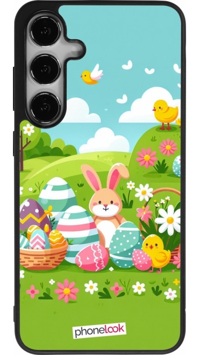 Samsung Galaxy S25+ Case Hülle - Silikon schwarz Ostern 2025 Gruen