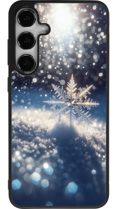 Samsung Galaxy S25+ Case Hülle - Silikon schwarz Schneeflocke Solar Glanz