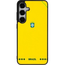 Coque Samsung Galaxy S25+ - Silicone rigide noir Maillot de football Bresil 2026 personnalisable
