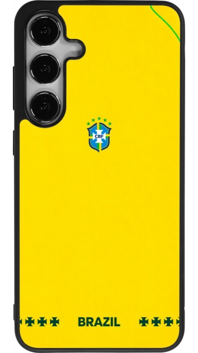 Samsung Galaxy S25+ Case Hülle - Silikon schwarz Brasilien 2026 personalisierbares Fussballtrikot