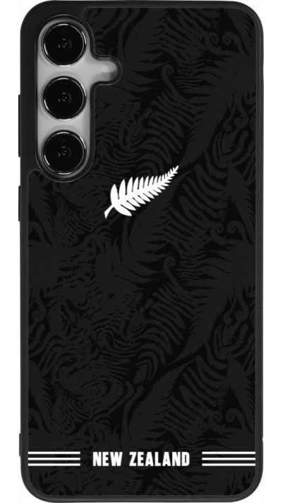 Coque Samsung Galaxy S25+ - Silicone rigide noir Maillot de football Nouvelle-Zélande 2026 personnalisable