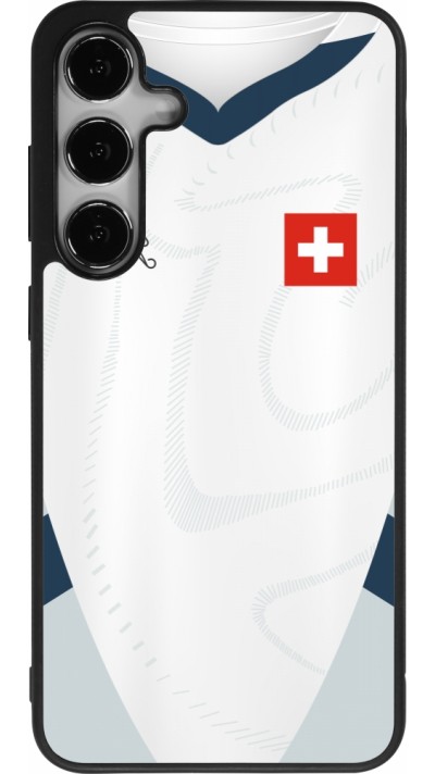 Samsung Galaxy S25+ Case Hülle - Silikon schwarz Schweiz Away personalisierbares Fussballtrikot