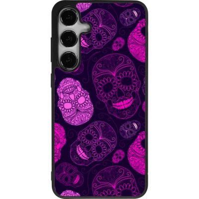 Samsung Galaxy S25+ Case Hülle - Silikon schwarz Halloween 2023 pink skulls