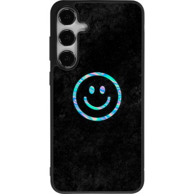 Samsung Galaxy S25+ Case Hülle - Silikon schwarz Happy smiley irisirt