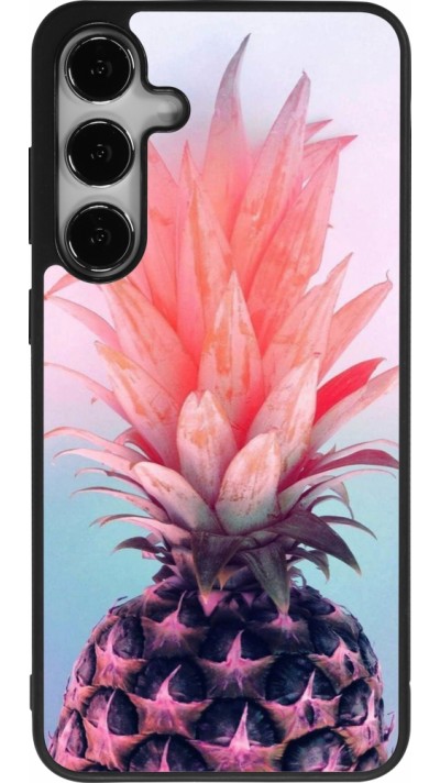 Samsung Galaxy S25+ Case Hülle - Silikon schwarz Purple Pink Pineapple
