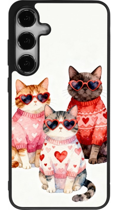 Samsung Galaxy S25+ Case Hülle - Silikon schwarz Saint Valentines Day 26 Cat Love