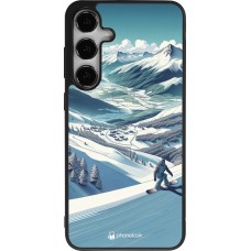 Samsung Galaxy S25+ Case Hülle - Silikon schwarz Snowboarder Berg