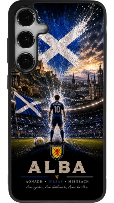 Coque Samsung Galaxy S25+ - Silicone rigide noir Football Écosse splash 2026