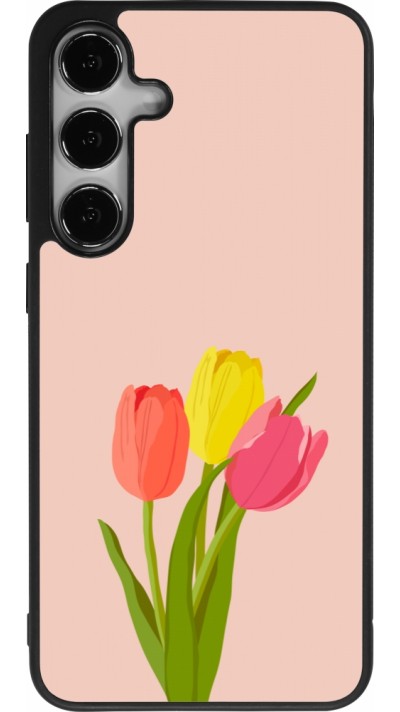 Samsung Galaxy S25+ Case Hülle - Silikon schwarz Spring 23 tulip trio