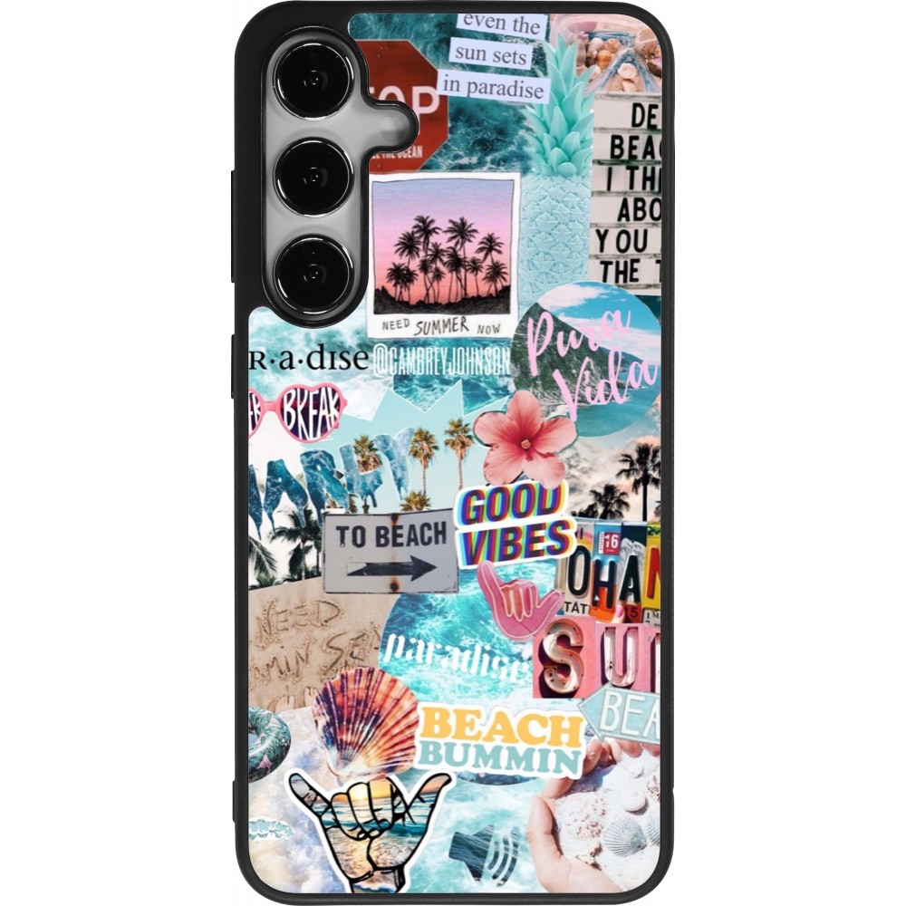 Samsung Galaxy S25+ Case Hülle - Silikon schwarz Summer 20 collage