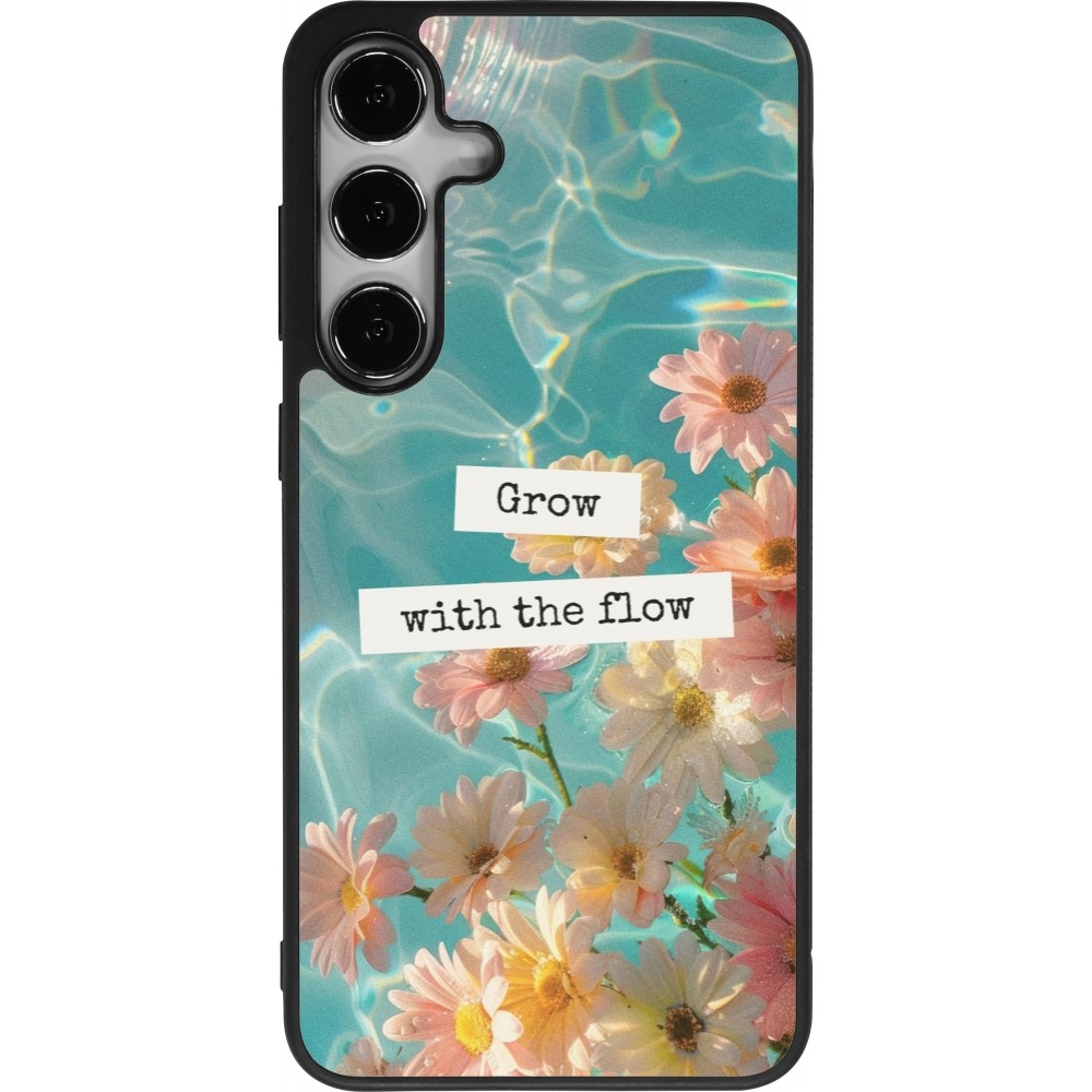 Samsung Galaxy S25+ Case Hülle - Silikon schwarz Summer 2025 Grow with the flow
