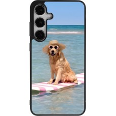 Samsung Galaxy S25+ Case Hülle - Silikon schwarz Summer Dog on Paddle