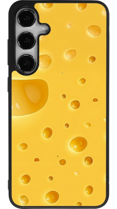 Samsung Galaxy S25+ Case Hülle - Silikon schwarz  Nationalfeiertag Schweiz Cheese