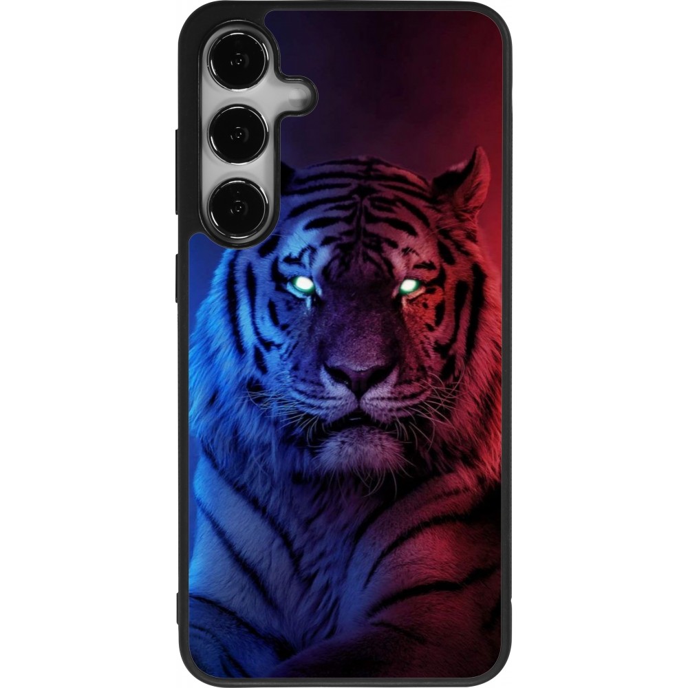 Samsung Galaxy S25+ Case Hülle - Silikon schwarz Tiger Blue Red